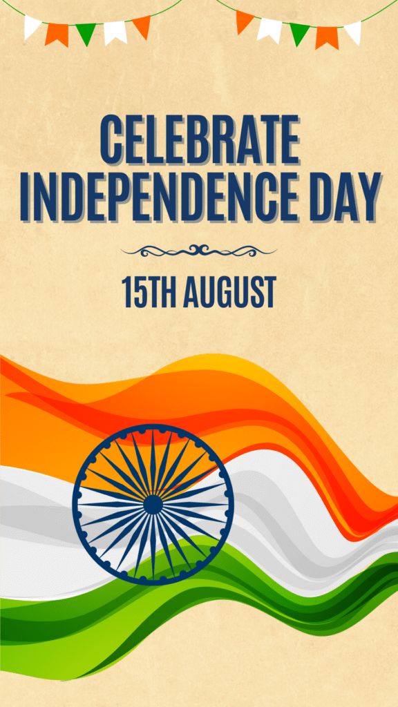 Orange and Green Cheerful India Independence Day Story