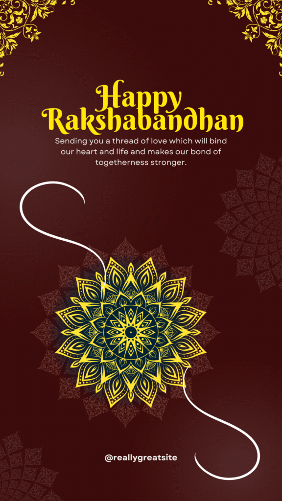 Red and Yellow Rakshabandhan Greeting Instagram Story