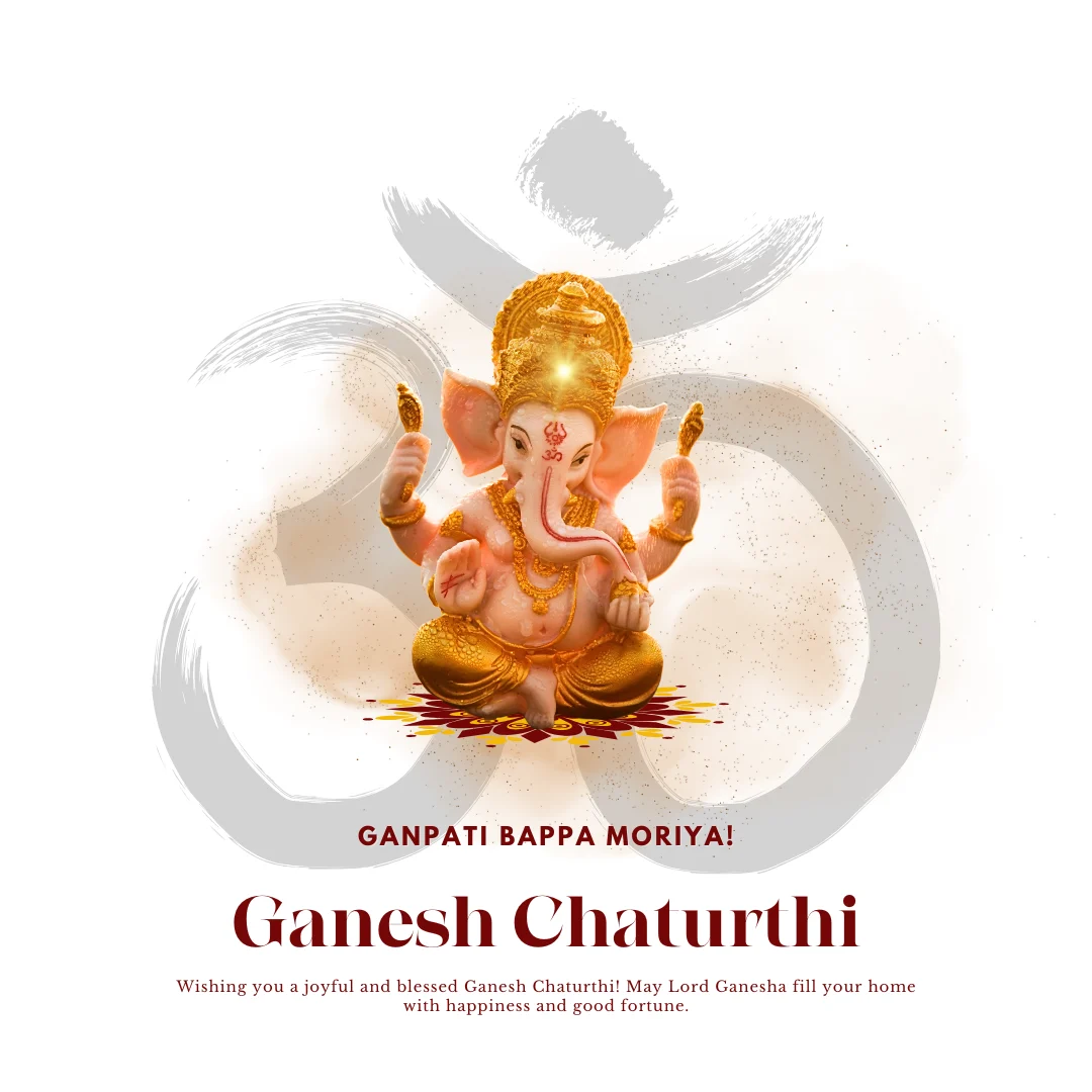 White and Maroon Creative Minimal Ganesh Chaturthi Instagram Post